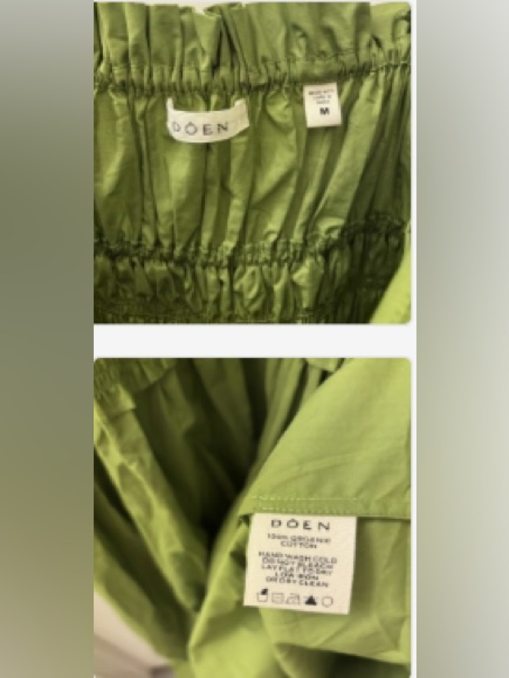 Doen Olive Green Smocked Midi Dress - Picture 11 of 12